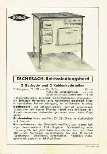 Eschebach Reichssiedlungsherd. 