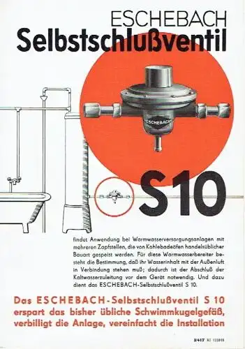 Eschebach Selbstschlußventil S10. 