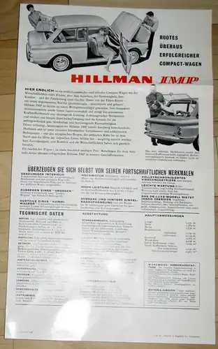 Hillman IMP
 Ein Rootes Erzeugnis - Die geniale Neukonstruktion einer "Compact"-Limousine. 