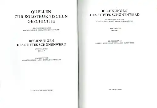 Ambros Kocher
 Hellmut Gutzwiler: Rechnungen des Stiftes Schönenwerd. 