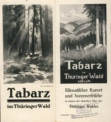 Klimatischer Kurort und Sommerfrische in einem der schönsten Täler des Thüringer Waldes
 Tabarz im Thüringer Wald. 