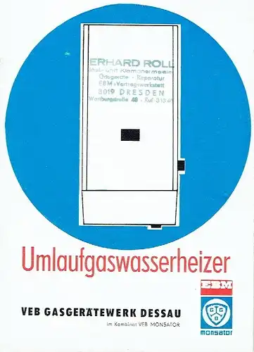 Umlaufgaswasserheizer. 