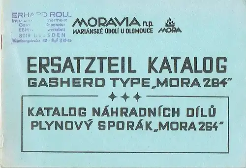 Ersatzteilkatalog Gasherd Type "Mora 284". 