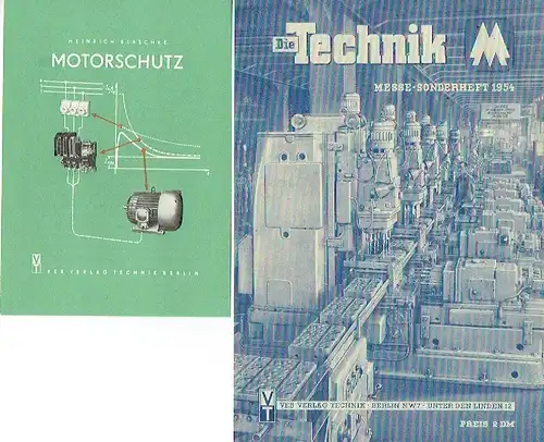 2 Prospekte mit Bestellzettel für Bücher zur Leipziger Messe 1954
 Messe-Sonderheft 1954 / Heinrich Blaschke: Motorschutz. 