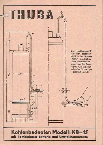 Gebrauchsanweisung Kohlenbadeofen Modell: KB-15. 