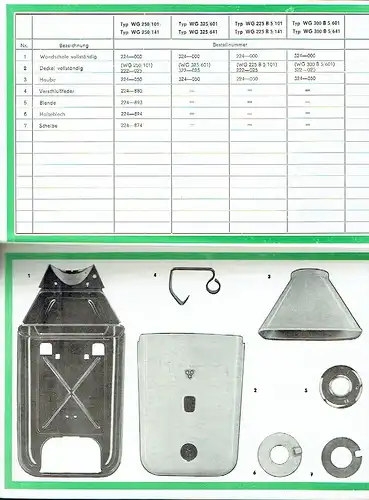 Ersatzteilkatalog für die Durchlauferhitzer WG 250/101, WG 325/601, WG 225 B 5/101, WG 300 B 5/601, WG 125 /2 und WG 115 B 5/2. 