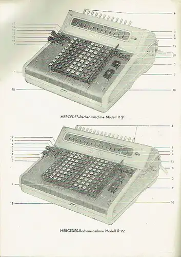 Gebrauchsanleitung für die Rechenmaschinen Mercedes Modell R 21 und R 22. 