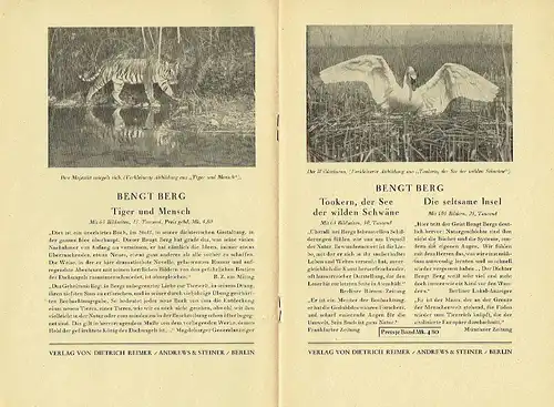 Bengt Berg - Seine weltberühmten Tierbücher in wohlfeilen reich illustrierten Ausgaben. 