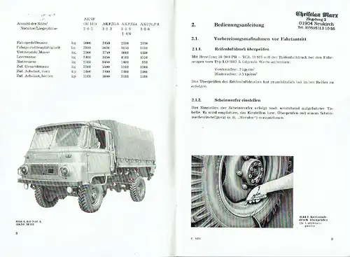 Anhang zur Betriebsanleitung für den Lastkraftwagen LO 3000
 Ausführung mit Sonderantrieb LO 2002 A. 