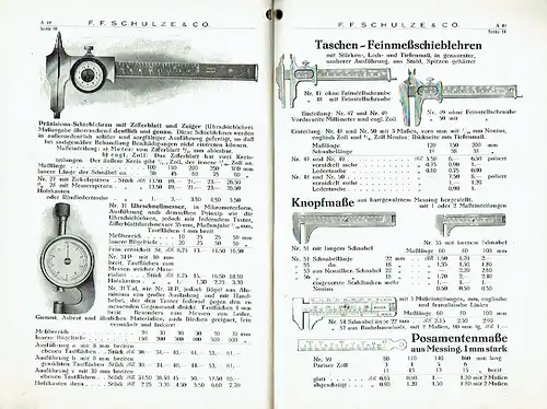 Meß- und Lehrwerkzeuge, Maßstäbe, Meßuhren. 