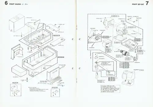 Bestandteile-Liste für Modelle hobbymatic 907-947. 