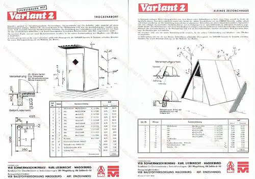 Baukastensystem Variant 2
 Konvolut Prospekte, Vorschriften und Standard-Blätter. 