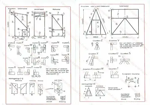 Baukastensystem Variant 2
 Konvolut Prospekte, Vorschriften und Standard-Blätter. 