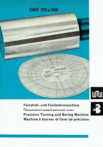 Prospekt Feindreh- und Feinbohrmaschine DBF 315 x 500
 Prospekt Nr. 5241/d/e/f/r/1968 Ag 09/457/67. 
