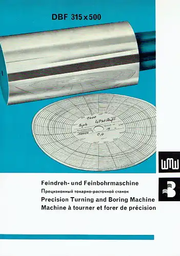 Prospekt Feindreh- und Feinbohrmaschine DBF 315 x 500. 