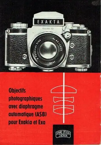 Objectifs photographiques avec diaphragme automatique (ASB) pour Exakta et Exa. 