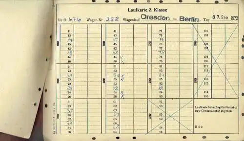Laufkarte D 676 Dresden-Berlin. 