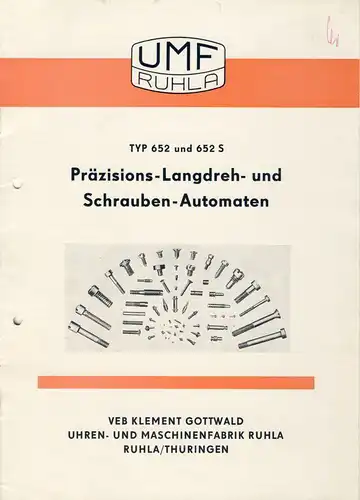 Präzisions-Langdreh- und Schrauben-Automat Typ 652 und 652 S. 