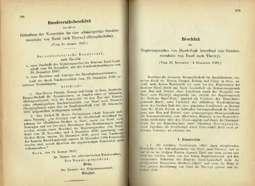 Sammlung der auf das schweizerische Eisenbahnwesen bezüglichen amtlichen Aktenstücke. 