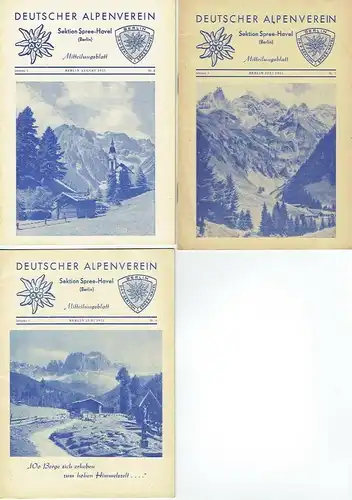 Deutscher Alpenverein Sektion Spree-Havel (Berlin)
 Mitteilungsblatt
 3 Hefte. 