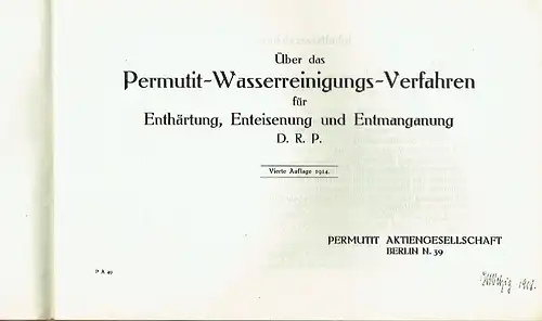 Die Klärung, Enteisenung, Entmanganung und Enthärtung von Trink- und Gebrauchswässern. 