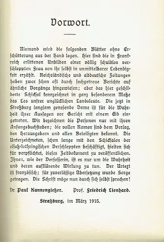 Schicksale einer Verschleppten in Frankreich
 Von ihr selbst erzählt. 