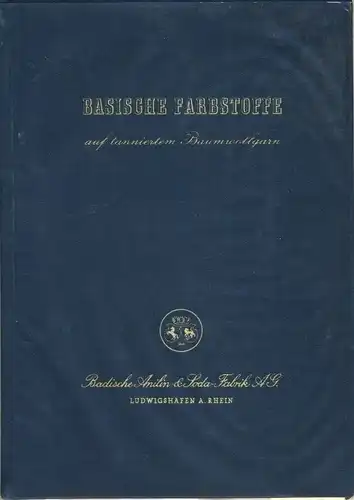 Basische Farbstoffe auf tanniertem Baumwollgarn
 Musterkarte 563/66 d. 