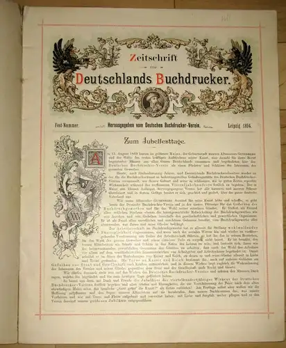 Festnummer zur Feier des 25jährigen Bestehens des Deutschen Buchdrucker-Vereins
 Mainz, 10. Juni 1894
 Zeitschrift für Deutschlands Buchdrucker, Fest-Nummer. 