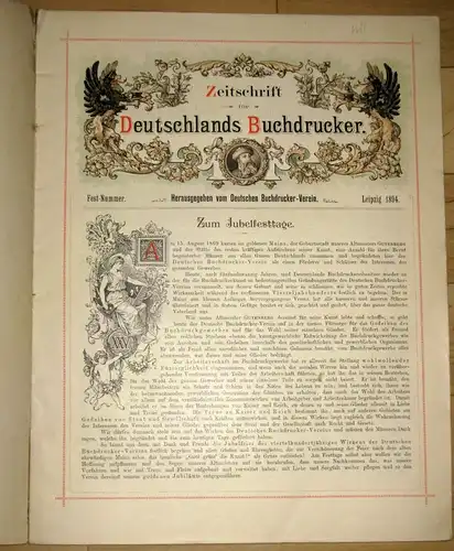 Festnummer zur Feier des 25jährigen Bestehens des Deutschen Buchdrucker-Vereins
 Mainz, 10. Juni 1894. 