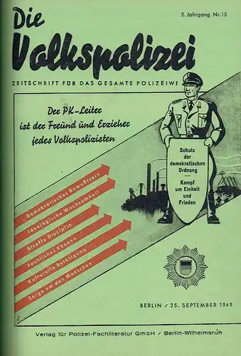 Die Volkspolizei
 Zeitschrift für das gesamte Polizeiwesen
 2. Jahrgang, gebunden. 