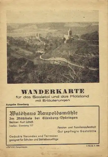 Wanderkarte für das Saaletal und das Holzland. 