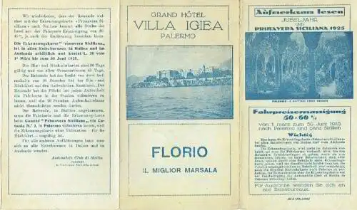 Jubeljahr und Primavera Siciliana 1925. 