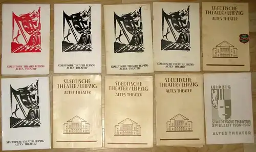 10 Programmhefte 1924-1937
 Städtische Theater Leipzig - Altes Theater. 