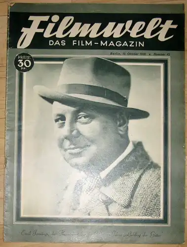 Filmwelt
 Das Film-Magazin
 Heft 42/1930. 