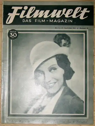 Filmwelt
 Das Film-Magazin
 Heft 39/1931. 