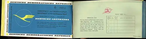 je 2 Passenger Tickets / Flugscheine von Air India Bombay & Lufthansa der DDR. 