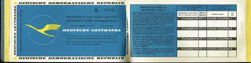 je 2 Passenger Tickets / Flugscheine von Air India Bombay & Lufthansa der DDR. 