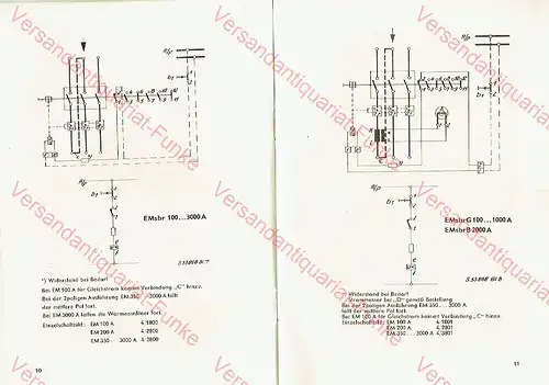 Behandlungsvorschrift für handbetätigte Leistungsschalter EM und EMG 100 bis 3000 A. 