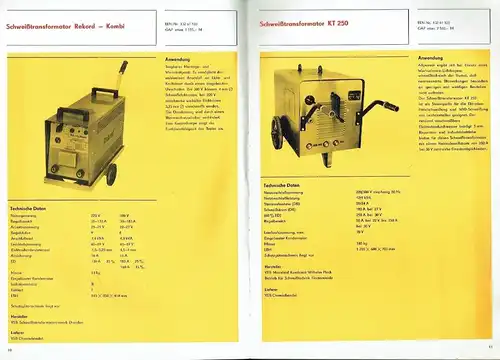 Lieferkatalog für die Lichtbogenschweißtechnik. 