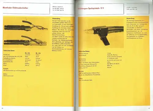 Lieferkatalog für die Lichtbogenschweißtechnik. 