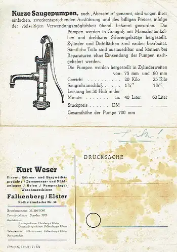 Kurze Saugepumpen. 