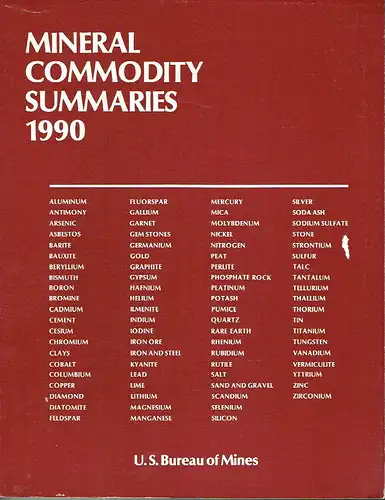 Mineral Commodity Summaries 1990. 