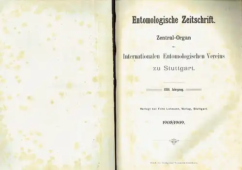 Entomologische Zeitschrift
 Zentral-Organ des Internationalen Entomologischen Vereins zu Stuttgart. 