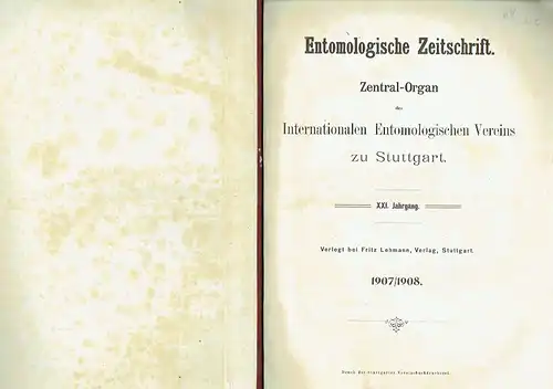 Entomologische Zeitschrift
 Zentral-Organ des Internationalen Entomologischen Vereins zu Stuttgart. 