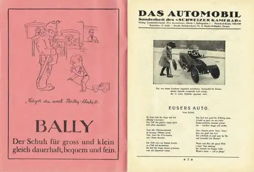 Das Automobil
 Sonderheft des "Schweizer Kamerad", Illustrierte Zeitschrift der Jugend. 