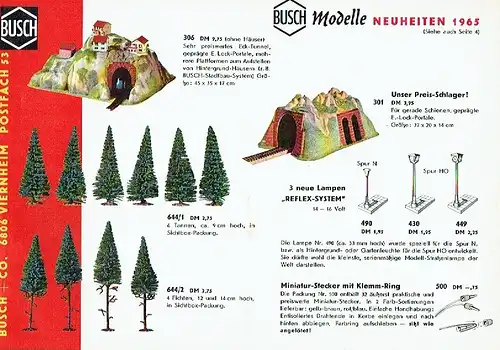 Busch Modelle Neuheiten 1965. 