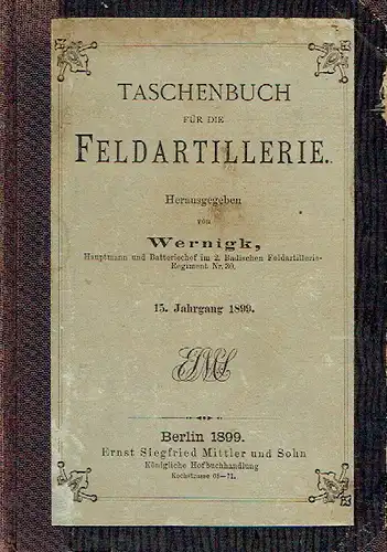 Taschenbuch für die Feldartillerie. 