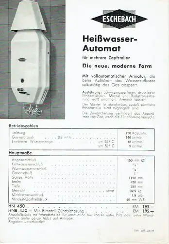 Eschebach Heißwasser-Automat. 