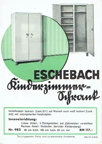 Eschebach Kinderzimmer-Schrank. 