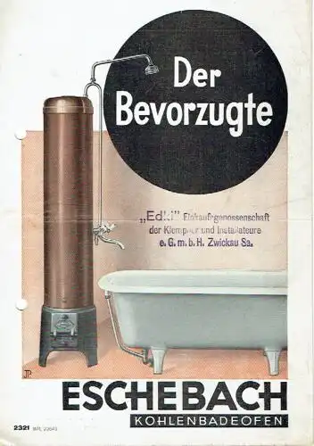 Der bevorzugte Eschebach Kohlenbadeofen. 